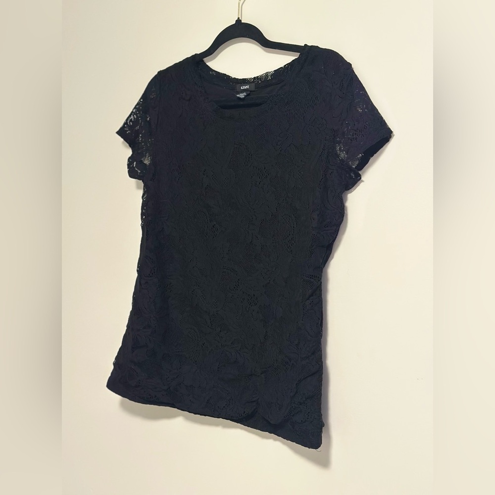 Alfani Black Lace Blouse